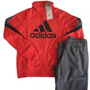 Junior Boys Girls Adidas Full Tracksuit Red RRP £49.99 New