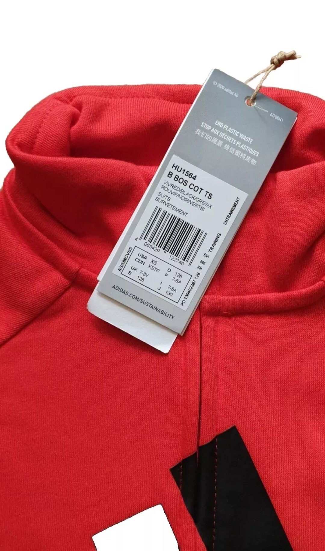 Junior Boys Girls Adidas Full Tracksuit Red RRP £49.99 New - Image 3