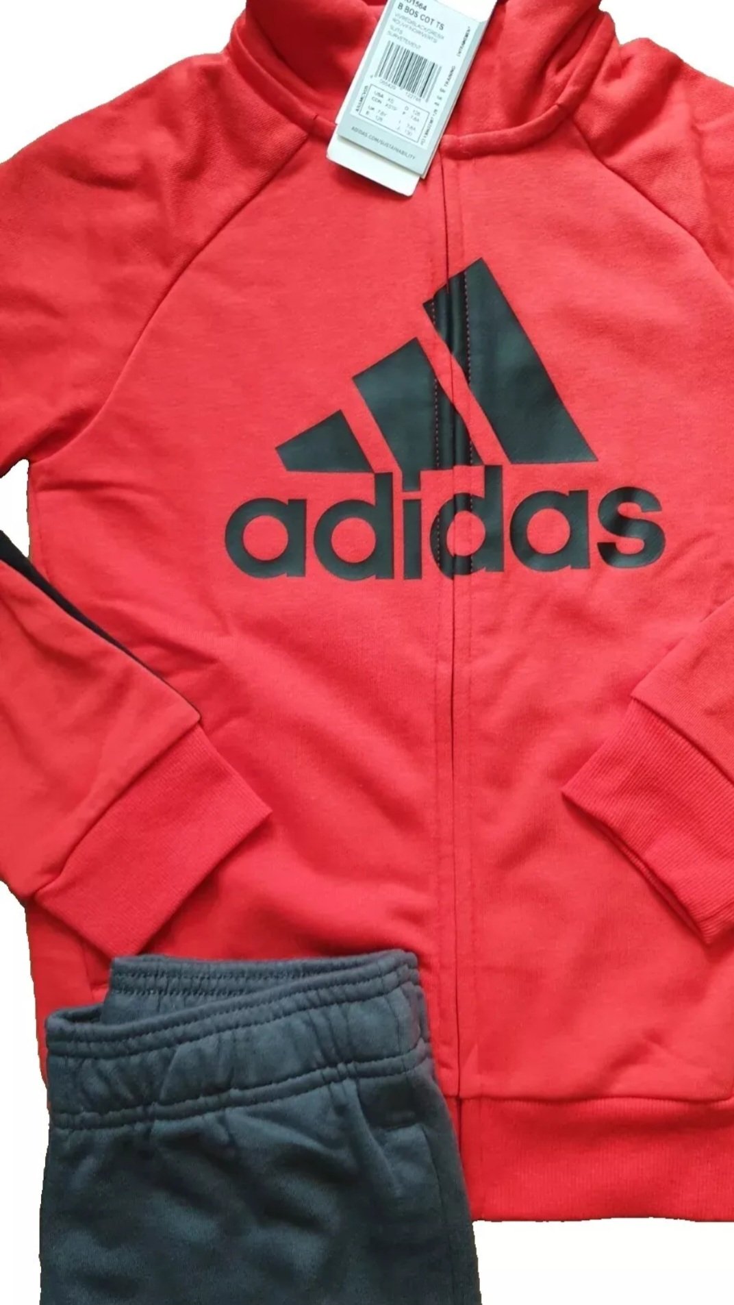 Junior Boys Girls Adidas Full Tracksuit Red RRP £49.99 New - Image 4